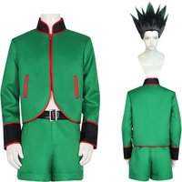 Anime Hunter Gon Freecss Cosplay Costume Wig Green Suit Unisex Halloween Carnival Party Outfits Suits