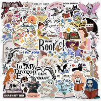 50PCS Aesthetic Dark Romance Reader Cartoon Bookish Stickers Aesthetic Decals Ipad Phone Laptop Diary Stickers Kids Toys Gifts