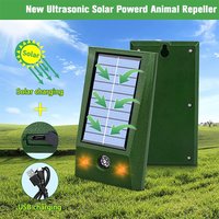 Pigeon Deterrent Solar Powered Ultrasonic Electronic Bird Repellent Strong LED Flashing IP58 Waterproof for Yard Control