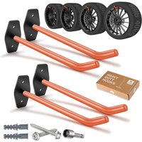 1pc Heavy Duty Garage Hooks - 88Lbs Capacity, Anti-Slip Coating,Carbon Steel Wall-Mounted Tire Storage System for Bikes,Ladders