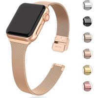 Slim Strap For Apple Watch Band 44mm 40 45 41 38 49 46 42mm Stainless Steel Bracelet correa iWatch series 10 ultra 9 8 7 se 6 5