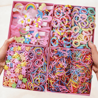 A Set Of Women's Flower Heart Bow Cute Simple Princess Hair Clips, Hair Ties, Hair Bands, Hair Accessories Set.