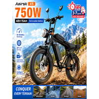AliExpress NONE Aairsk X5 Adult Electric Bike 750W Motor 48V15AH Battery Adult Electric Bike 20*4.0 Inch Fat Tire Mountain Riding E-bike