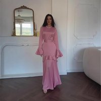 Women Party Dresses Abaya Ruffle Ramadan Eid Muslim Morocco Kaftan Dubai Islam Arab Long Robe Jalabiya Vestidos Abayas 2025