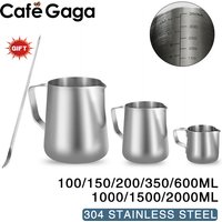 Coffee Milk Frothing Jug Stainless Steel Milk Frothing Pitcher Latte Art Measurement Jug With Art Pen Barista Accessories