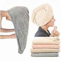Microfiber Hair Towel Wrap For Women,Hair Drying Towel with Button, Hair Towel Turban,Quick Dry,Anti-frizz,Absorbent Head Towel