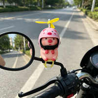 Electric Scooter Pig Ornament, Cute Helmet-Wearing Pig Car Ornament, Motorcycle Bicycle Accessories