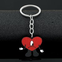 Cute Rabbit Bad Bunny Keychain Fashion Heart Pendant Keyrings For Women Men Accessories Gifts