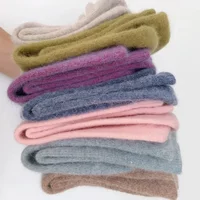 News Winter Thicken Warm Long Socks Rabbits Hair Women's Socks Solid Thermal Cashmere Harajuku Crew Sock