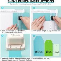 3-in-1 Craft Punch, 1.5/2/2.5 Inches Banner and Tag Shape Lever Action Craft Punch for Paper Crafting Scrapbooking 4 styles