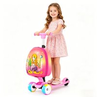 2 in 1 Kids Scooter Trolley Case Hardshell Ride on Luggage Unicorn Carry-on Luggage & Scooter with Brake Foldable Suitcase Girls