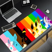 Design Gaming Mouse Pad Non-Slip Rubber Base P-pokemonS Extended Desk Mat For Gamer Office Computer Accessories E-eevee Mousepad