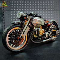 HUIQIBAO 808PCS MOC Technische Motorrad Gebäude Modell Blöcke Stadt Moto Racer Ziegel Spielzeug für Kinder Junge Kinder Erwachsene Auto set