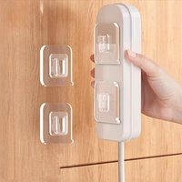 10PCS Cable Organizer Clips Double-Sided Adhesive Wall Hooks Hanger Strong Transparent Suction Cup Wall Holder For Kitchen
