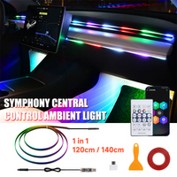 110/140cm Ambientebeleuchtung Universelle LED-Symphonie RGB Atmosphärenlampe USB APP Fernbedienung für Tesla Acryl-Zubehör