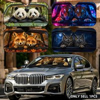panda is driving Sun Visor Foldable Aluminum Foil Car Windshield Sun Shade - UV Protection & Heat Insulation Visor