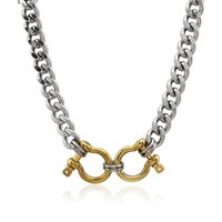 Fashion vachette clasp Necklaces 316L Stainless Steel large link collarbone Necklace Jewelry Gifts for Women y2k Simple chains