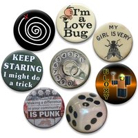 Round Creative Smiling Face Lapel Pins Animals Mice Cats Exquisite Brooches Eyeball Retro Rabbit Stamp Badge Accessories Gifts
