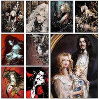 Game C-Castlevania Poster Self-adhesive Art Waterproof Paper Sticker Coffee House Bar Room Wall Decor