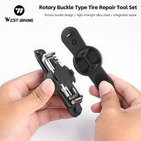 WEST BIKING Multi-Functional Rotary Type Bicycle Tire Repair Tool Set High-strength Alloy Steel Wrench Repair Tool Kit