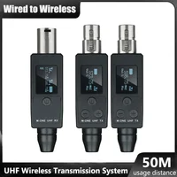 Convertisseur de Microphone sans fil UHF à 2 canaux, transmetteur et récepteur XLR pour micro dynamique, récepteur de guitare, adaptateur de Transmission