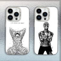 Anime Ones P-Pieces Zoro Phone Case For iPhone 16,15,14,13,12,11,Mini,Pro,MAX White Matte Shockproof Cover