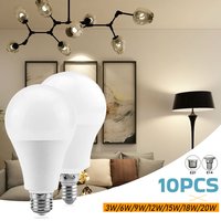 10PCS E27 E14 B22LED Bulb AC220V 3W 6W 9W 12W 15W 18W 20W 6500K/4000K/3000K LED Light Bulb Suitable for Living Room Home Indoor