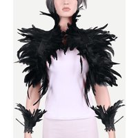 Halloween Feather Shawl Band Set Feather Shawl Punk Feather Party Festive Dress