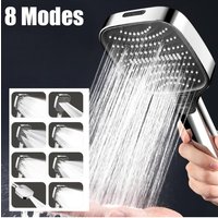 8 Modes Filter Shower Head 12cm Large Panel Bathroom High Pressure Water Saving Rainfall Showerhead Square Shower Nozzle