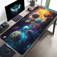 Brand Large Gaming Mouse Pad Colorful Galaxy Nebula Pattern Non-Slip Washable Rubber Base Desk Mat PC Decor