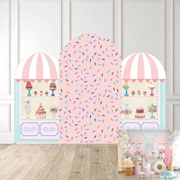 Mehofond Sweet Candy Shop Arch Backdrop Covers Ice Cream Sprinkles Pink Birthday Party Decorations Girls Baby Shower Decortions