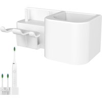 All-in-one Wall Mounted Electric Toothbrush Holder Brush Heads Storage Rack Compatible with Philips Sonicare Electric Toothbrush