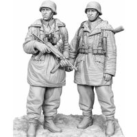 1/35 Scale Die Casting Resin Figure Model Kits Winter Infantry 2 Figures Hobby Miniatures Unassambled and Unpainted Diy Toy