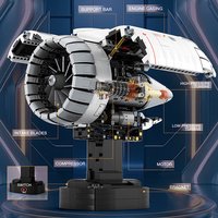 High-Tech Airplane Aircraft Turbofan Engine Model Building Blocks Difficult Assembly Bricks Toys Christmas Gifts For Room Decor