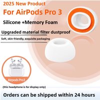 Memory Foam Ear Pads Eartips for AirPods Pro 3 Wireless Bluetooth Earphones Covers Earpads Eartips Silicone with Sponge 2pcs