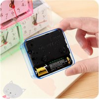 /KQM/Bedside Student Alarm Clock Analog Alarm Square Crystal Candy Color Desktop Decor Clock Bedroom Electronic Alarm Clock