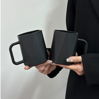 Modern Hexagonal Geometric Ceramic Coffee Mug Home Matte Black Porcelain 250ml Teacup Drinkware Office Mug Gift Home Decoration