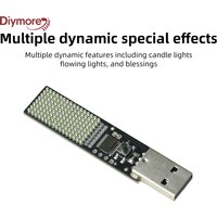 DC 5V Electronic LED Candle Light Led Matrix Display Screen Light Countdown/Blessing Message Power Supply Atmosphere Lighting Mo
