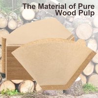 Coffee Filter Paper V-Shaped Natural Wood Pulp Made U-Shaped Pour Over Drip Coffee Filter Paper 50/100 Pieces