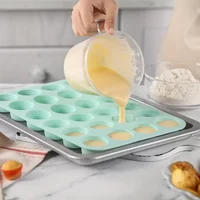 24Hole Cupcake Silicone Mold Nonstick Muffin Cake Silicone Mold Form Tray Molde Mafin Muffins Cupcakes Kitchen Baking Tools