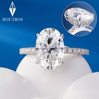 4.5CT Oval Cut All Moissanite Engagement Ring for Women 925 Sterling Silver Hidden Halo Diamond Rings Wedding Bands Jewelry GRA