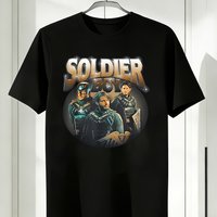 Black Print T-Shirt for Men Featuring The Character Soldier Boy From The Boys Inspired By 90S Men's T-shirts for Summer Unisex
