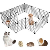 16 Panels Small Animal Playpen, Dog Puppy Playpen, Bunny Pen, Guinea Pig Cages, Rabbit Enclosure Indoor, Indoor/Outdoor Use
