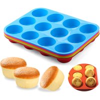 Silicone Round Mold 12 Holes Mini Muffin DIY Cupcake Cookies Fondant Baking Pan Non-Stick Pudding Steamed Cake Mold Baking Tool
