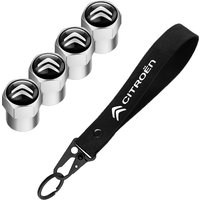 For Citroen C1 C2 Grand C4 Picasso C4L VTS C-ELYSEE DS Aluminum Metal Car Tire Valve Cover Car Badge Nylon Keychain Accessories