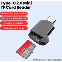 Type-C 2.0 TF Card Reader Mini External Storage Black Stretch for Memory Stick USB C 2.0 For Iphone 17 Mini TF Card Reader