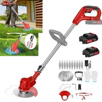 BRIEFNESS 2000W 3-in-1 21V Cordless Lawn Mower & Brush Cutter, Foldable Telescopic for Yard Garden Farm Trimming