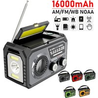 Outdoor Survival Weather Radio AM/FM/WB NOAA Solar Hand-cranked Rechargeable Power Bank Bluetooth-Compatible Speaker SOS Alarm
