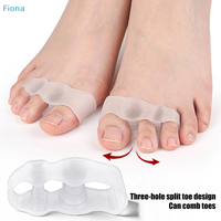 ✔1Pair Gel Hard Silicone Toe Finger Separator 3 Hole Hallux Valgus Orthopedic Spacers Bunion Overlapping Hammer Foot Corrector