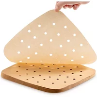 50Pcs Air Fryer Paper Special For Baking Kitchen Food Oil-proof Double-sided Silicone Oil Paper Non-Stick Steamer Pad Mat